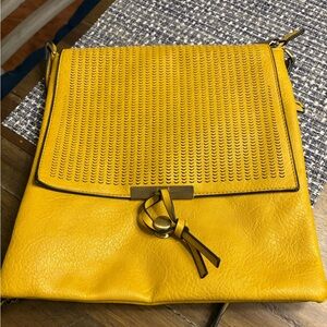Yellow Leather Crossbody Bag